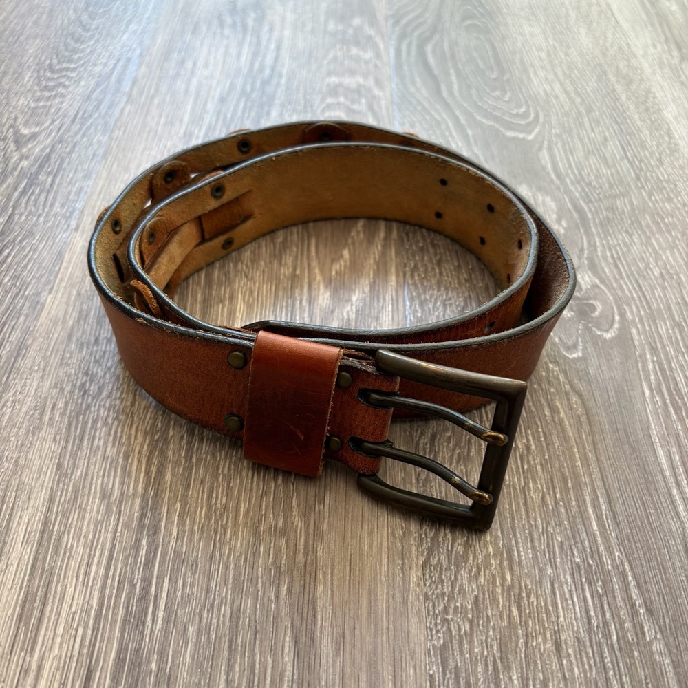 Vintage Y2K American Eagle Outfitters Brown Leather Belt Size S